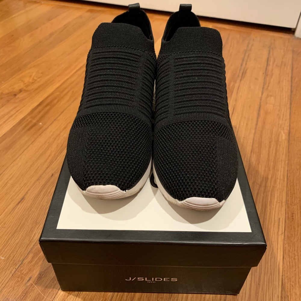 J/Slides Black Knit Great Sneakers